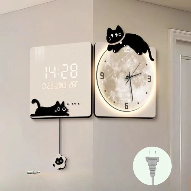 Modern Corner Wall Clock Large Interior Wall Clock Led Digital Watch Luxury Living Room Decorations Home Decoration Accessories